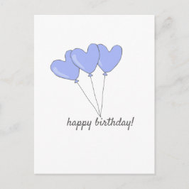 Happy Birthday Sweet Lila Heart Shaped Balloons Postkarte