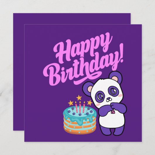 Happy Birthday Sweet Lila Panda (Vorne/Hinten)