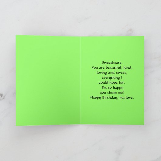 Happy Birthday Sweetheart Lily of the Valley Karte (Innenseite)