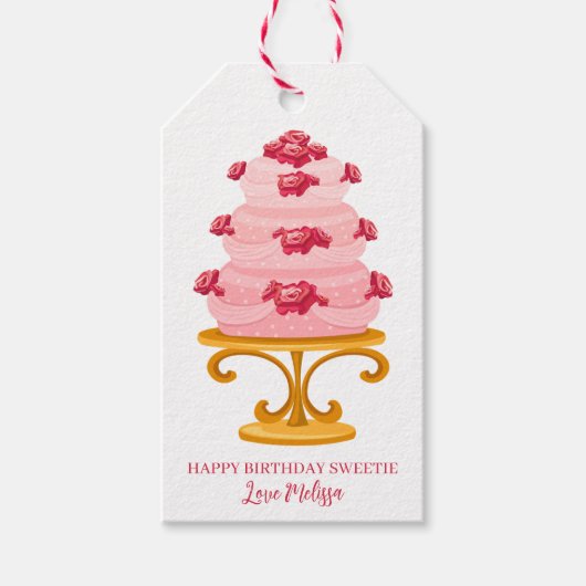 Happy Birthday Sweetie Gift Tags Geschenkanhänger (Vorderseite)