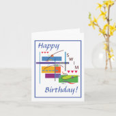 Happy Birthday Swim Trio Card Karte (Gelbe Blume)