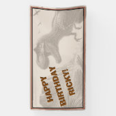 HAPPY BIRTHDAY T-rex Dinosaur Banner (Vertikal)