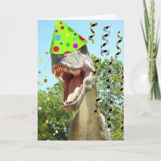Happy Birthday T-Rex Dinosaur Karte (Vorderseite)