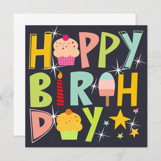 happy birthday T-Shirt Trucker Hat Keychain Magnet (Vorne/Hinten)