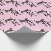 Happy Birthday Tabby Cat Spaß Geschenkpapier (Ecke)