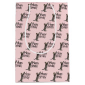 Happy Birthday Tabby Cat Spaß Mittlere Geschenktüte (Vorderseite)