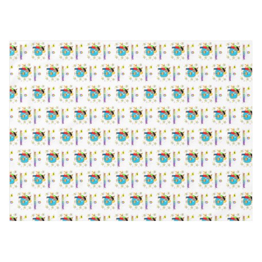 Happy Birthday Tablecloth African Boy Mushrooms Tischdecke (Vorderseite (Horizontal))