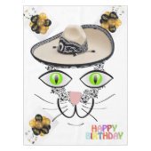 Happy Birthday Tablecloth Balloons Cat Tischdecke (Vorderseite)