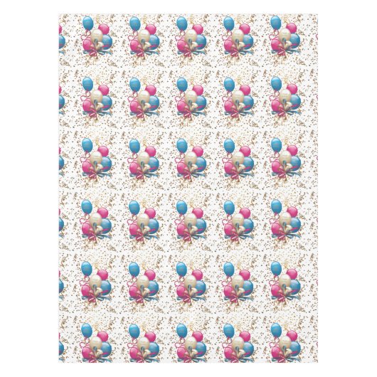 Happy Birthday Tablecloth Balloons Tischdecke (Vorderseite)