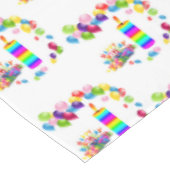 Happy Birthday Tablecloth Candles Balloons Tischdecke (Schrägansicht)