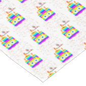 Happy Birthday Tablecloth Colorful Candles Tischdecke (Schrägansicht)