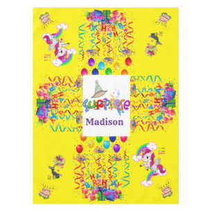 Happy Birthday Tablecloth Confetti Yellow Tischdecke