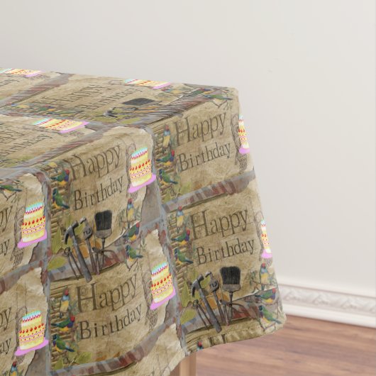 Happy Birthday Tablecloth Construction Tools Tischdecke (Beispiel)