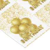 Happy Birthday Tablecloth Gold Confetti Tischdecke (Schrägansicht)