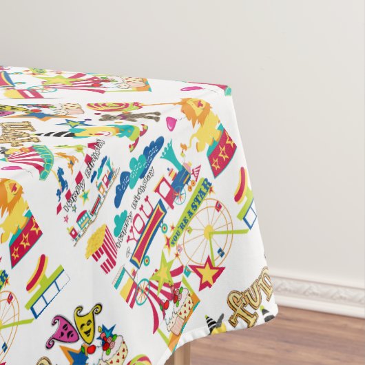 Happy Birthday Tablecloth Karneval Circus Tischdecke (Beispiel)