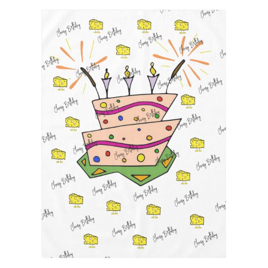 Happy Birthday Tablecloth Käse Tischdecke (Vorderseite)