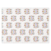 Happy Birthday Tablecloth Monkey Confetti Cupcake Tischdecke (Vorderseite (Horizontal))