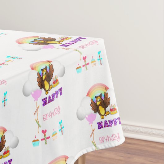 Happy Birthday Tablecloth Owl Tischdecke (Beispiel)