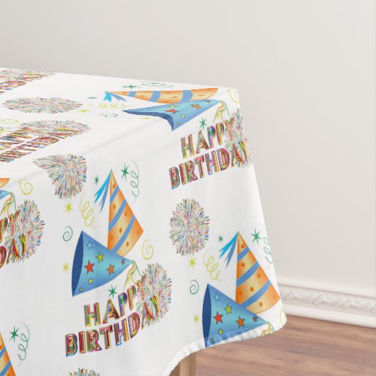 Happy Birthday Tablecloth Party Hats Tischdecke (Beispiel)