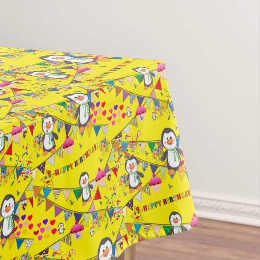Happy Birthday Tablecloth Penguin Tischdecke (Beispiel)