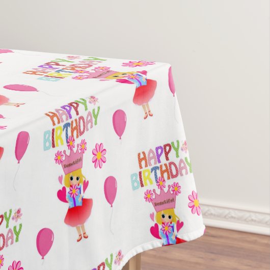 Happy Birthday Tablecloth Princess Tischdecke (Beispiel)