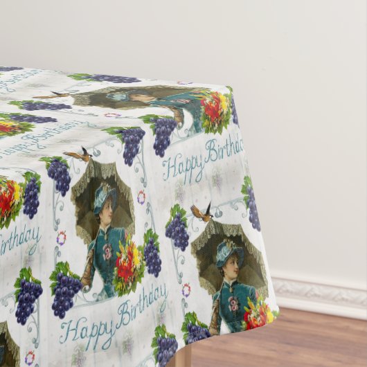Happy Birthday Tablecloth Viktorianische Trauben Tischdecke (Beispiel)