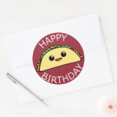 Happy Birthday Taco Runder Aufkleber (Umschlag)