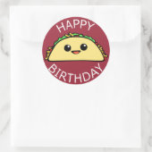 Happy Birthday Taco Runder Aufkleber (Tasche)