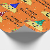 Happy Birthday Taco Wrapping Paper Geschenkpapier (Ecke)