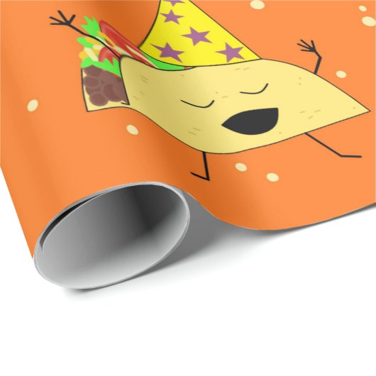 Happy Birthday Taco Wrapping Paper Geschenkpapier (Rolleneckpunkt)