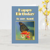 Happy Birthday Tante Monarch Butterfly Karte (Gelbe Blume)