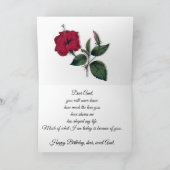 Happy Birthday Tante (Name), Gray mit Rotem Hibisk Karte (Innenseite)