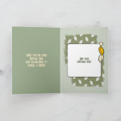 Happy Birthday tanttie Foto grün gelb Karte (Innenseite)