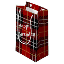 Happy Birthday Tartan Kariert Kleine Geschenktüte