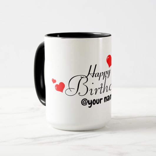 Happy Birthday Tasse (Vorderseite Links)