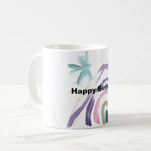 Happy Birthday Tasse (Vorderseite Links)