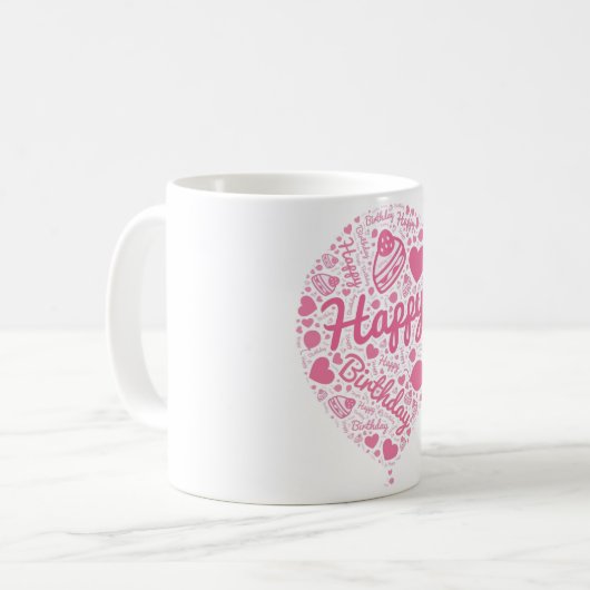 Happy Birthday Tasse (Vorderseite Links)