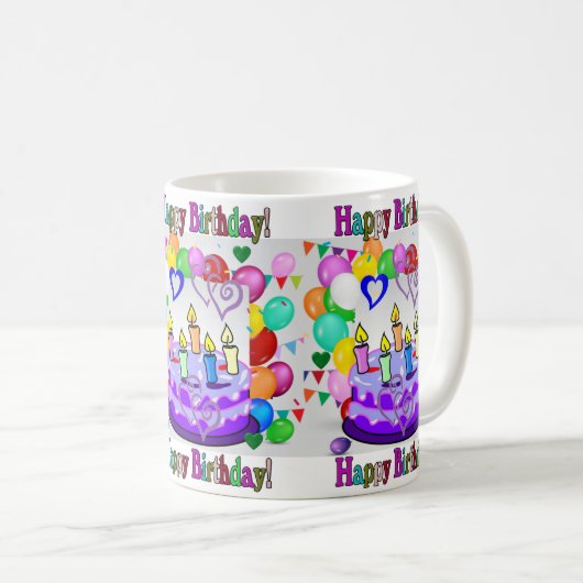 Happy Birthday Tasse (VorderseiteRechts)