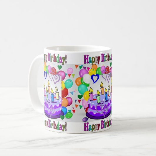 Happy Birthday Tasse (Vorderseite Links)