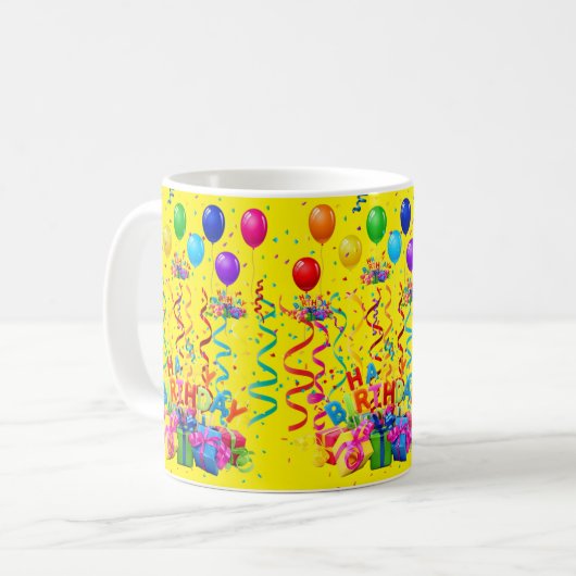 Happy Birthday Tasse (Vorderseite Links)