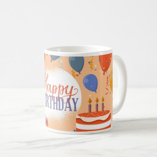 Happy Birthday Tasse (VorderseiteRechts)