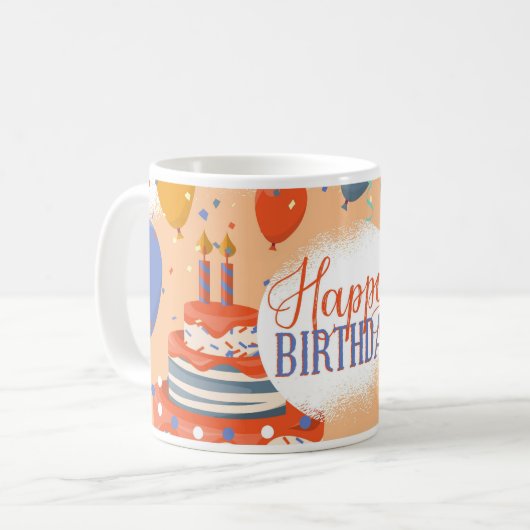 Happy Birthday Tasse (Vorderseite Links)