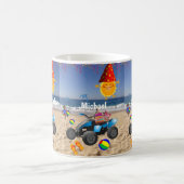 Happy Birthday Tasse African Boy Beach Sand (Mittel)
