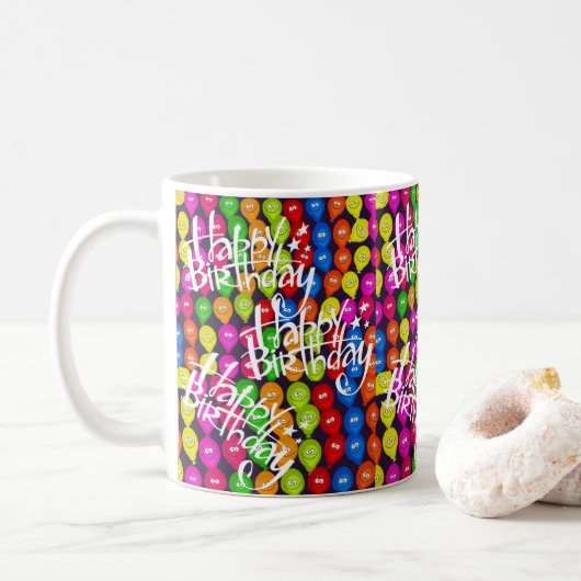 Happy Birthday Tasse Balloons (Mit Donut)