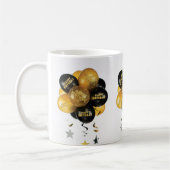 Happy Birthday Tasse Black Gold Balloons (Links)