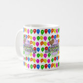 Happy Birthday Tasse Bunte Balloons Cupcake (Vorderseite Links)
