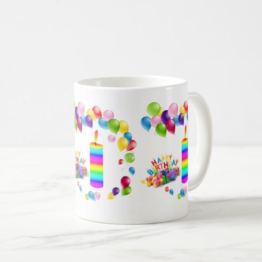 Happy Birthday Tasse Candle (VorderseiteRechts)