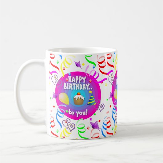 Happy Birthday Tasse Confetti (Links)