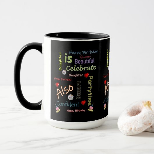 Happy Birthday Tasse Daughter (Mit Donut)