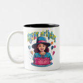 Happy Birthday Tasse Design für Mädchen (Links)